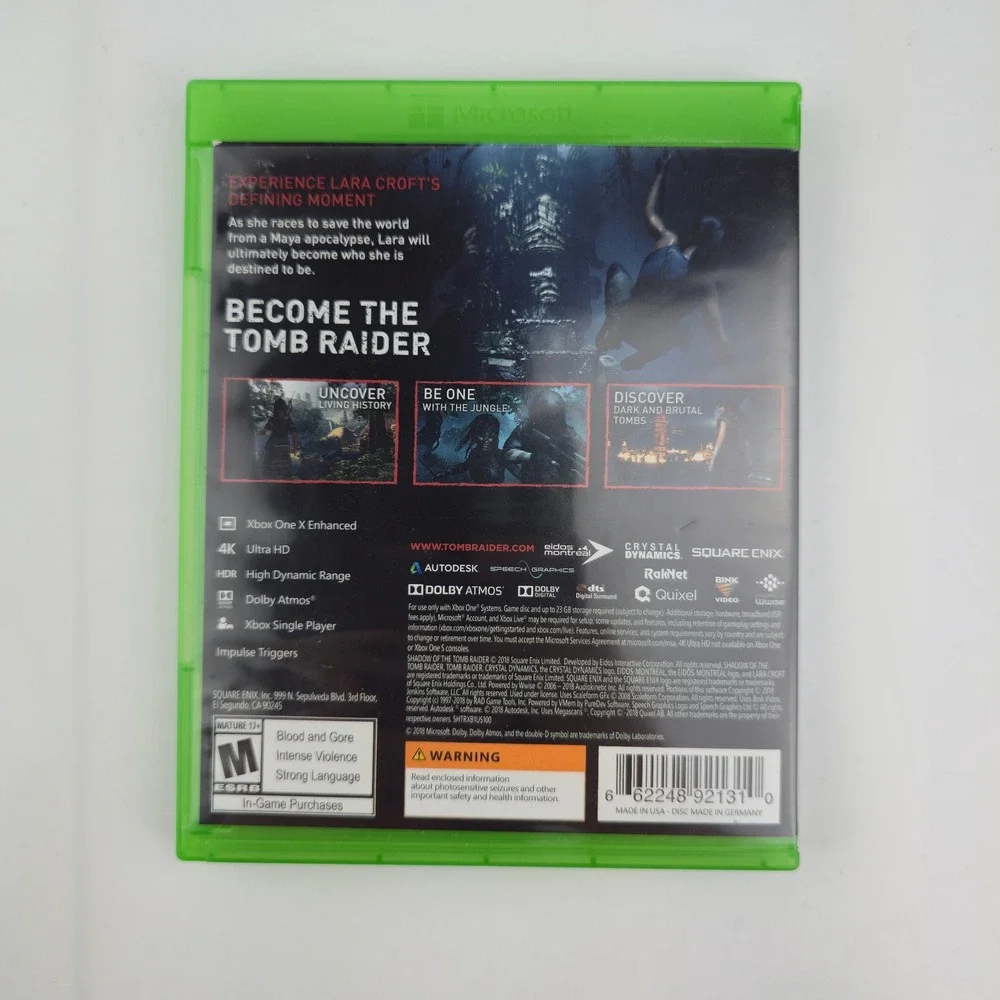 Square Enix Shadow of the‎ Tomb Raider Xbox One Action Adventure VG